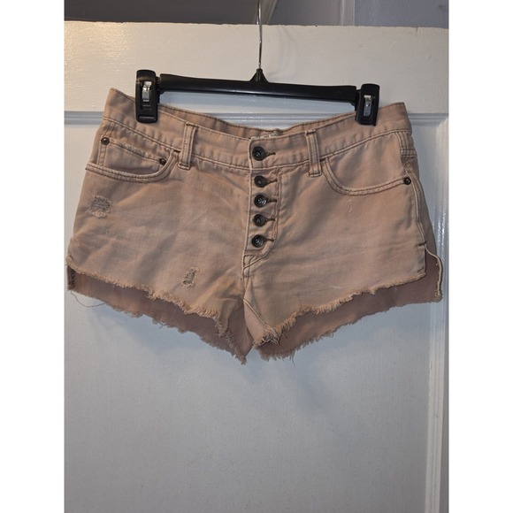 Free People Pants - Free People Women Shorts Size W 25 Dusty Rose Button Fly Frayed Hem Distressed